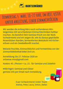 Workshop GEMÜSE EINMACHEN bei der Marktschwärmerei @ frjz Uster